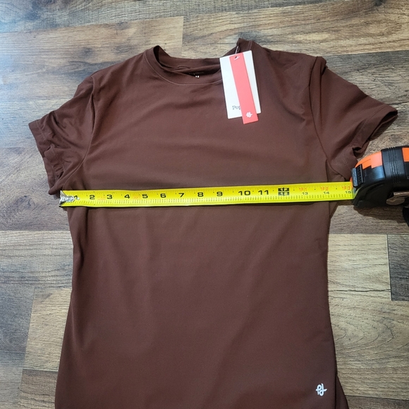 Popilush Mocca Short Sleeve Round Neck Casual Shapewear Bodysuit Size Medium - Picture 9 of 11